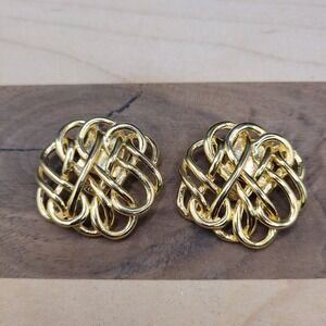 Vintage Bluette Of Frace Shoe Clips Swirl Circle Gold Tone Finish